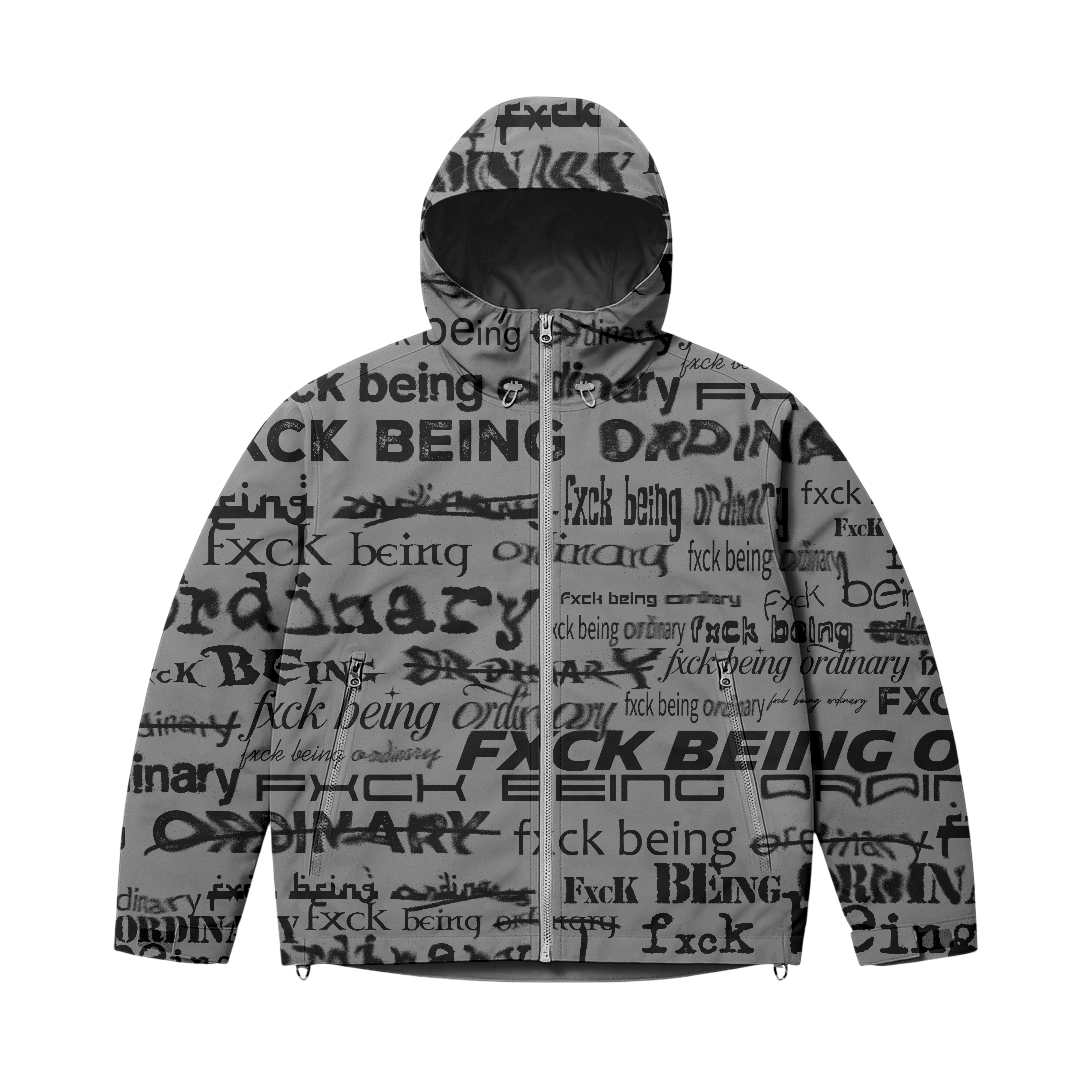 Grey windbreaker jacket