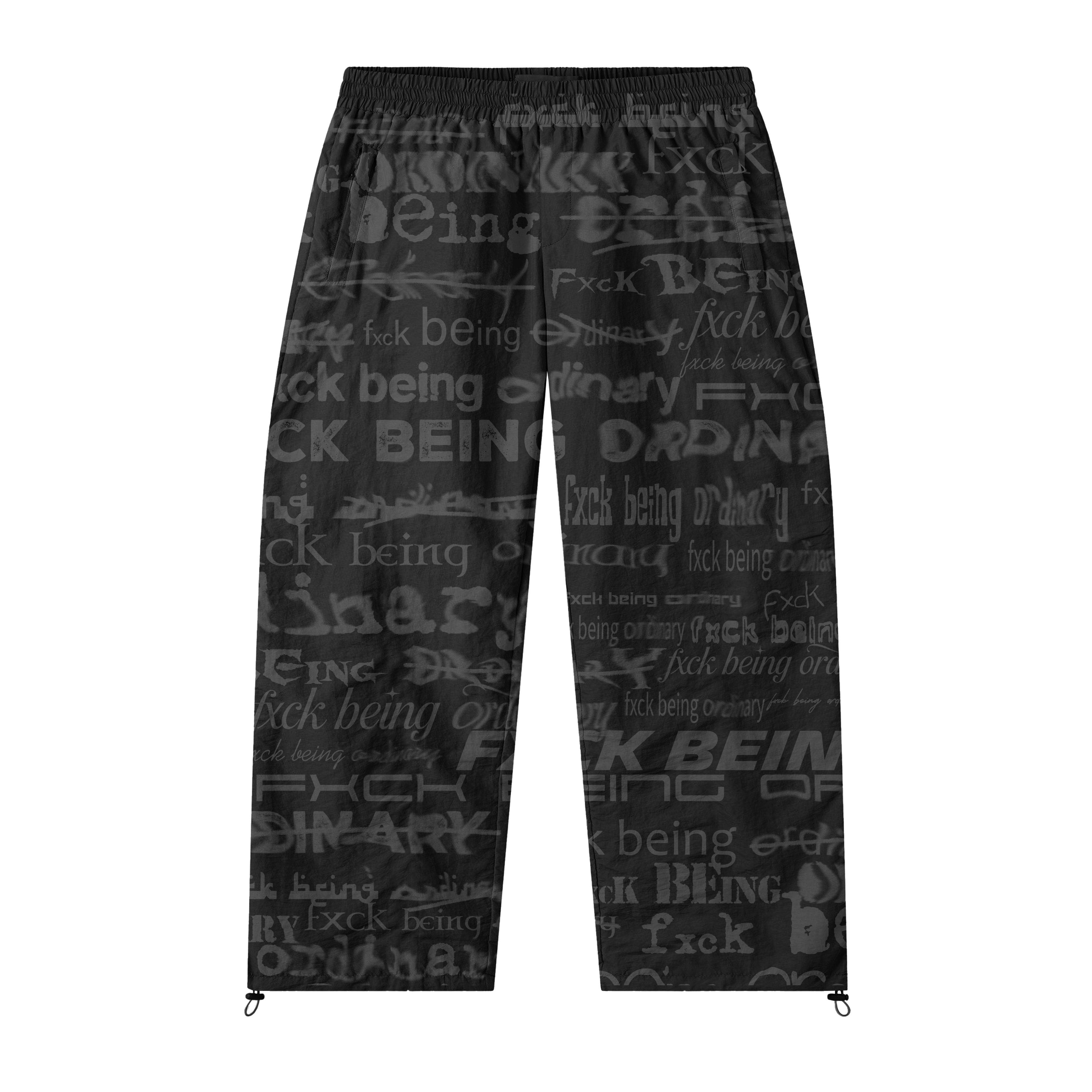 Black windbreaker pants