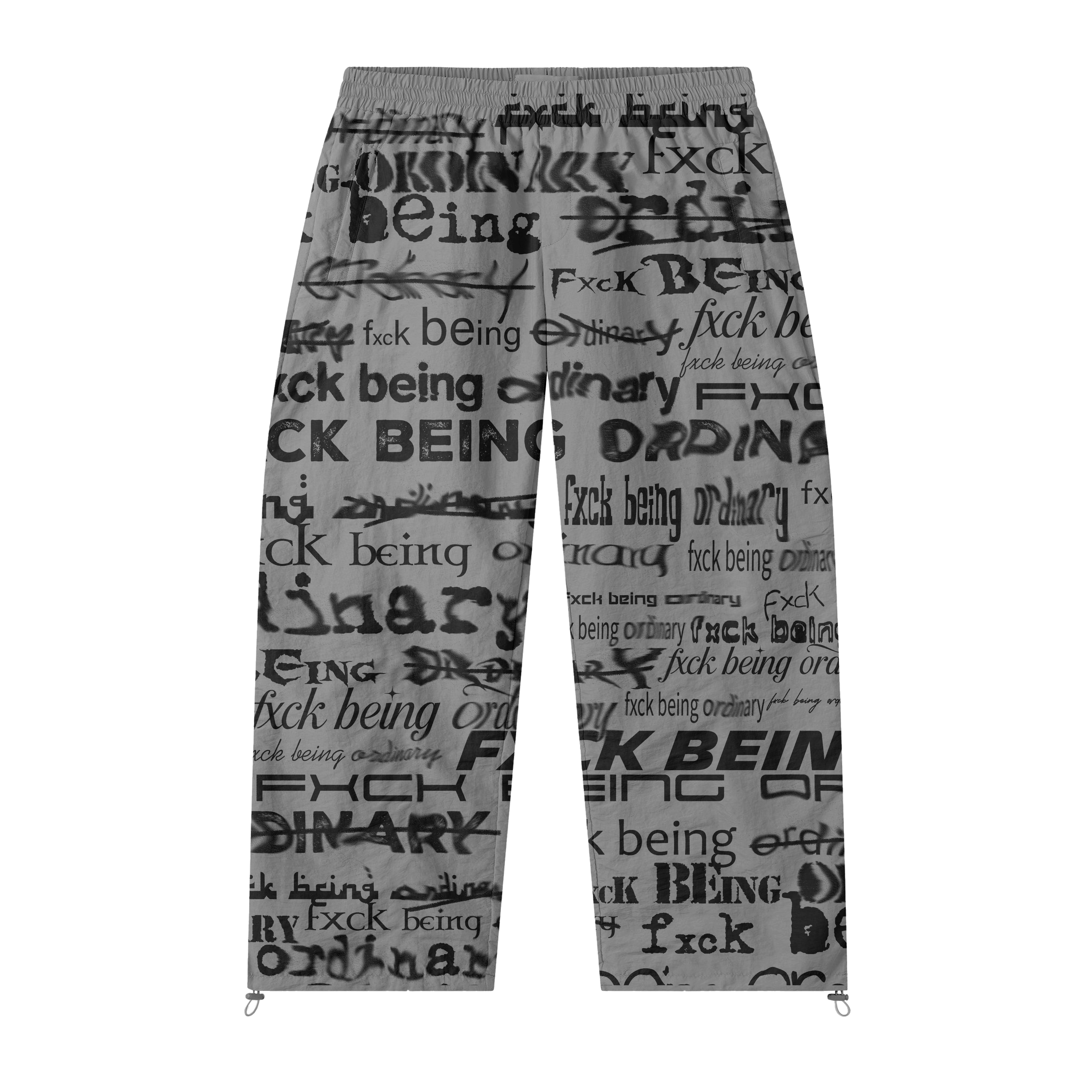 Grey windbreaker pants