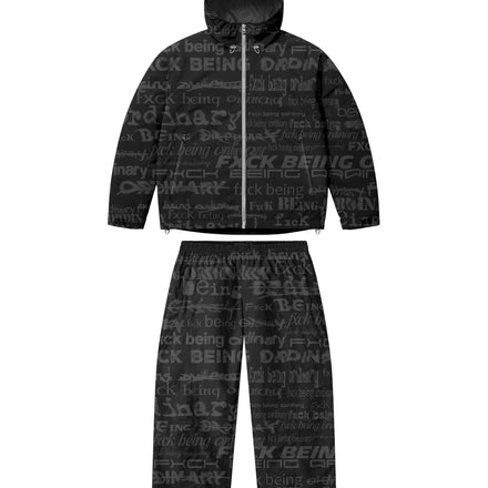 Black windbreaker set